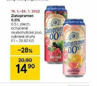 Tesco Zlatopramen 0,0% nabídka