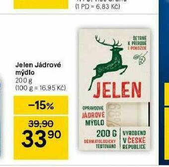Tesco Jelen jádrové mýdlo nabídka