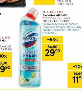 Tesco Domestos wc čistič nabídka