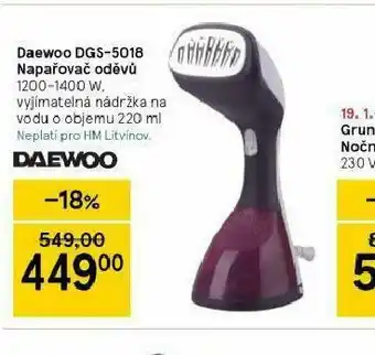 Tesco Napařovač oděvů daewoo nabídka