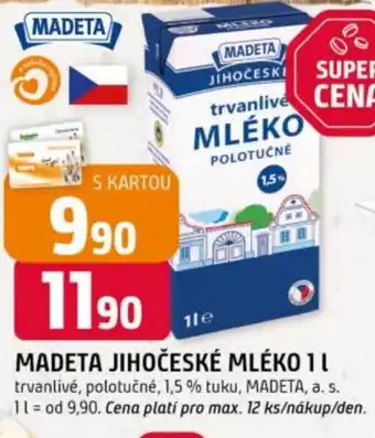 Trefa Madeta jihočeské mléko nabídka