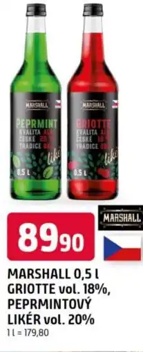 Trefa Marshall griotte vol. 18%, peprmintový likér vol. 20% nabídka