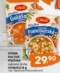 Trefa Vitana poctivá polévka nabídka