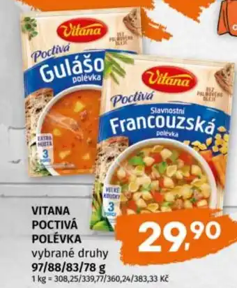 Trefa Vitana poctivá polévka nabídka