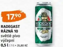Trefa Radegast rázná 10 světlé pivo výčepní nabídka