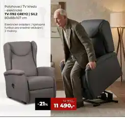 Jamall Polohovací TV křeslo - elektrické TV-1192 GREY2 | SIL2 nabídka