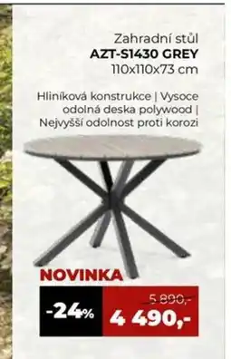 Jamall Zahradní stůl AZT-S1430 GREY nabídka