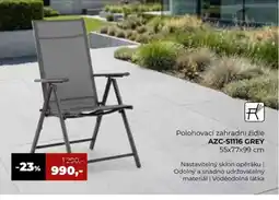 Jamall Polohovací zahradní židle AZC-S1116 GREY nabídka