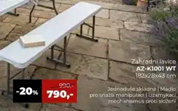 Jamall Zahradní lavice AZ-K1001 WT nabídka