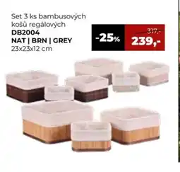 Jamall Set 3 ks bambusových košů regálových DB2004 NAT | BRN | GREY nabídka
