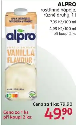 Rossmann ALPRO rostlinné nápoje nabídka