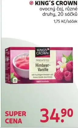 Rossmann KING'S CROWN ovocný čaj nabídka
