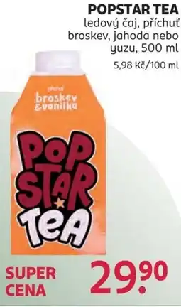 Rossmann POPSTAR TEA ledový čaj, příchuť broskev, jahoda nebo yuzu nabídka