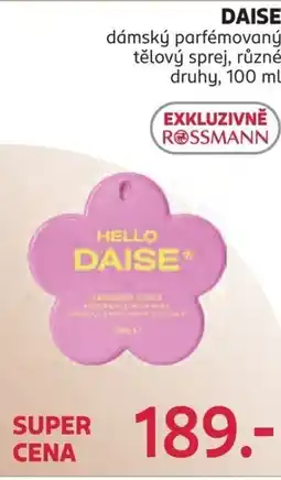 Rossmann DAISE dámský parfémovaný tělový sprej nabídka