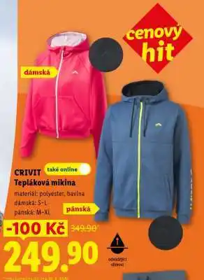 Crivit TEPLÁKOVÁ MIKINA