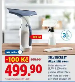 Lidl SilverCrest Aku čistič oken nabídka