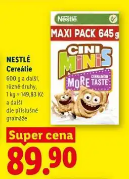 Lidl Nestlé cereálie nabídka