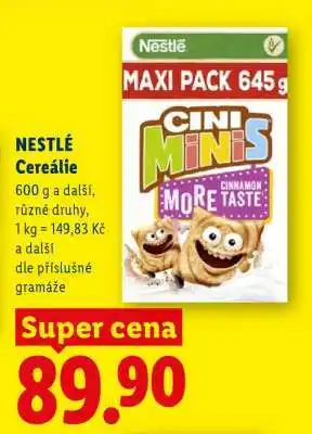 Lidl Nestlé cereálie nabídka