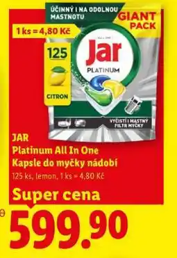 Lidl JAR Platinum All In One Kapsle do myčky nádobí nabídka
