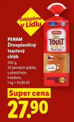 Lidl PENAM Žitnopšeničný toastový chléb nabídka