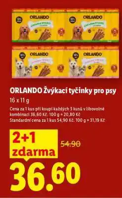 Lidl ORLANDO Žvýkací tyčinky pro psy nabídka