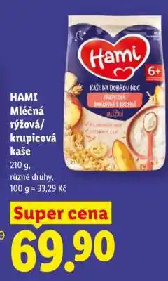 Lidl HAMI Mléčná rýžová/krupicová kaše nabídka