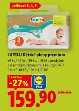 Lidl LUPILU Dětské pleny premium nabídka