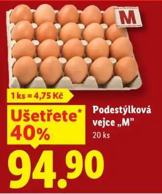 Podestýlková vejce „M” 20 ks