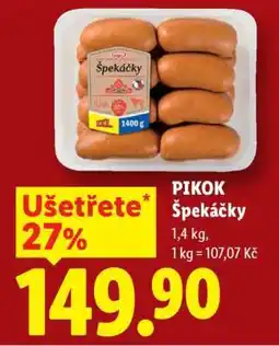 Lidl PIKOK ŠPEKÁČKY nabídka