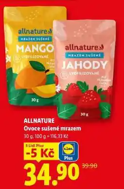Lidl allnature Ovoce sušené mrazem nabídka
