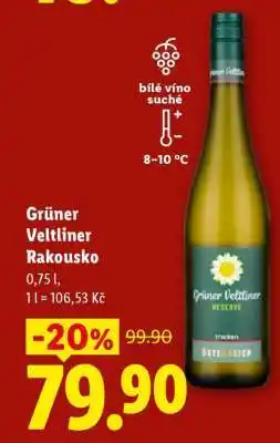 Lidl GRÜNER VELTLINER RAKOUSKO nabídka