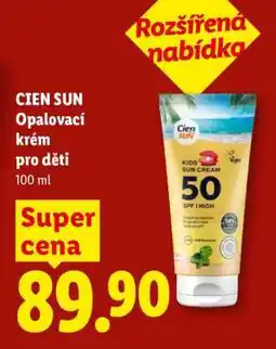 Lidl CIEN SUN Opalovací krém pro děti nabídka