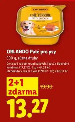 Lidl Orlando Paté pro psy nabídka