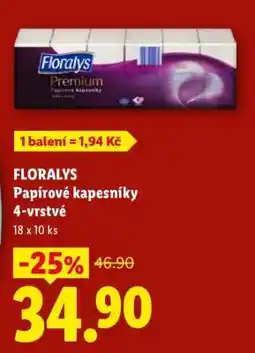 Lidl FLORALYS Papírové kapesníky 4-vrstvé nabídka