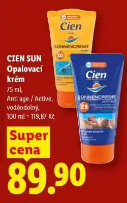 Lidl Cien Sun Opalovací krém nabídka