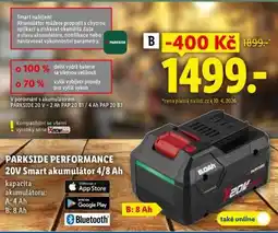 Lidl PARKSIDE PERFORMANCE 20V Smart akumulátor 4/8 Ah nabídka