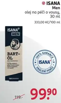 Rossmann ISANA Men olej na péči o vousy nabídka
