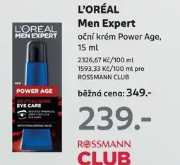 Rossmann L'ORÉAL Men Expert oční krém Power Age nabídka