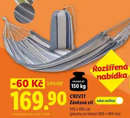 Lidl CRIVIT Závěsná síť nabídka