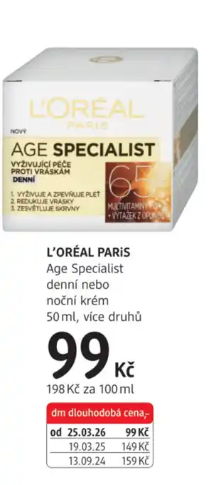 dm drogerie L'ORÉAL PARIS Age Specialist denní nebo noční krém nabídka