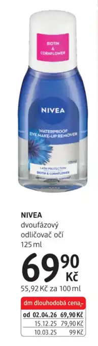 dm drogerie NIVEA dvoufázový odličovač očí nabídka