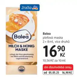dm drogerie Balea pleťová maska nabídka