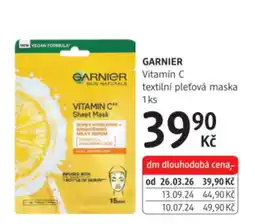 dm drogerie GARNIER Vitamín C textilní pleťová maska nabídka