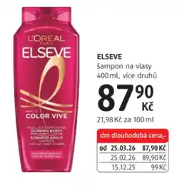 dm drogerie ELSEVE šampon na vlasy nabídka
