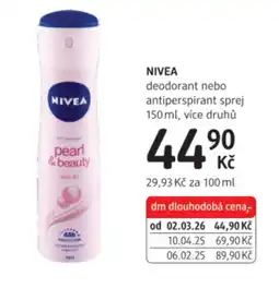 dm drogerie NIVEA deodorant nebo antiperspirant sprej nabídka