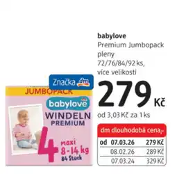 dm drogerie Babylove Premium Jumbopack pleny nabídka