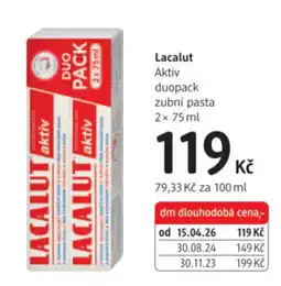 dm drogerie Lacalut Aktiv duopack zubní pasta nabídka