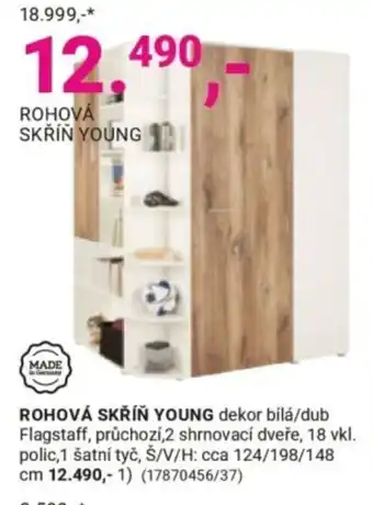 Rohová skříň young
