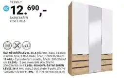 Möbelix Šatní skříň level 36 a nabídka