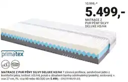 Möbelix Matrace z pur pěny silvy deluxe h3/h4 nabídka